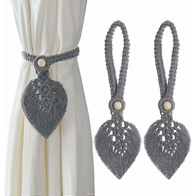 2 Pack Curtain Tiebacks, Bohemian Curtain Rope, Handmade Decorative Clips, Buckle for Office