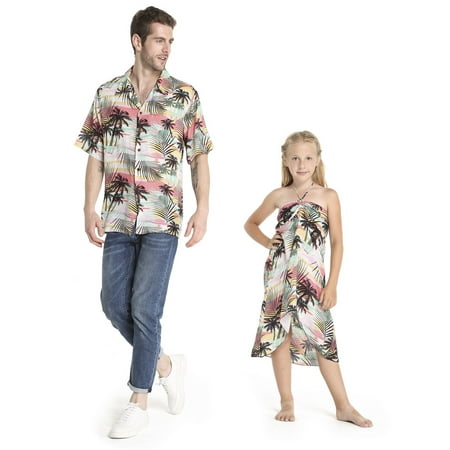 

Matching Father Daughter Hawaiian Luau Cruise Outfit Shirt Dress Various Patterns