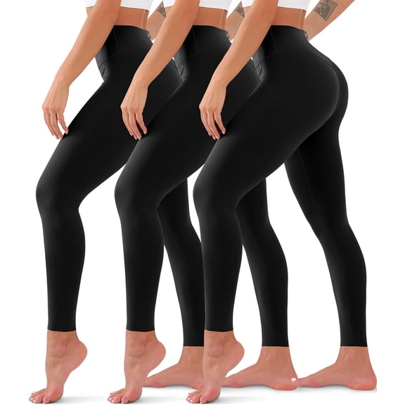 NEIRID 3 Pack High Waisted Leggings for Women No See Through Yoga Pants Tummy Control Leggings for Workout Running Buttery Soft
