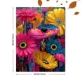 thumbnail image 3 of Pink Snake in Blooming Garden Canvas Art, Whimsical Floral Scene, Boho Eclectic Home Wall Decor, 3 of 8
