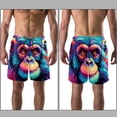 thumbnail image 3 of luoweisi Men's Beach Shorts Quick Dry Swim Trunks with Mesh Lining Monkey L, 3 of 5