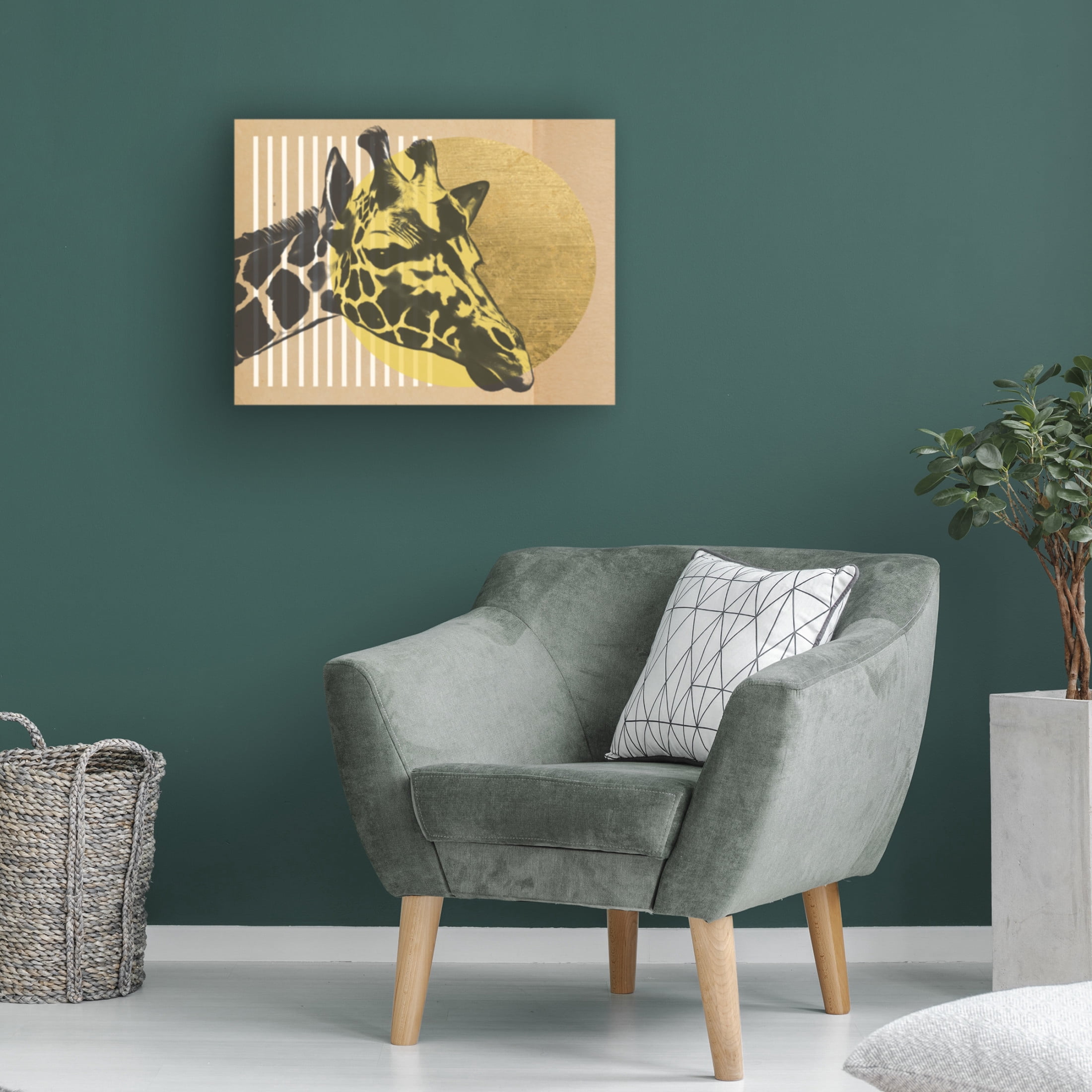 Trademark Fine Art Alonzo Saunders  Gold Geometric Giraffe II Canvas Wall Art