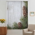 thumbnail image 3 of Vintage Pine Cones Sheer Curtains 54 Inches Long, Retro Botanical Watercolor Wooden Light Filering Curtains, Breathable Simi Curtain Privacy Drapes for Kitchen Bathroom Nursery Small Window Treatment, 3 of 9