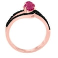 thumbnail image 5 of AoneJewelry 1.45 Ct. Pink Topaz & Black Diamond 10K Rose, White & Yellow Gold Dimaond Ring, 5 of 5