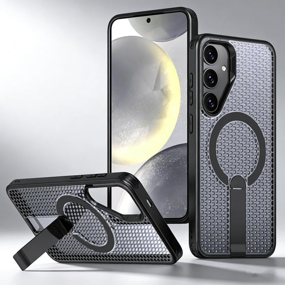 for Samsung Galaxy S23 Plus Magnetic Case with [Invisible Built-in Stand] [Heat Dissipation], [Wireless Charging Support] Anti-Scratch Slim Shockproof Cover for Samsung Galaxy S23 Plus, Black