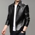 thumbnail image 1 of Chaqueta de cuero para hombre, abrigo informal de otoño e invierno para hombre, ropa de cuero engrosada con forro polar para hombres de mediana edad y mayores, 1 of 6