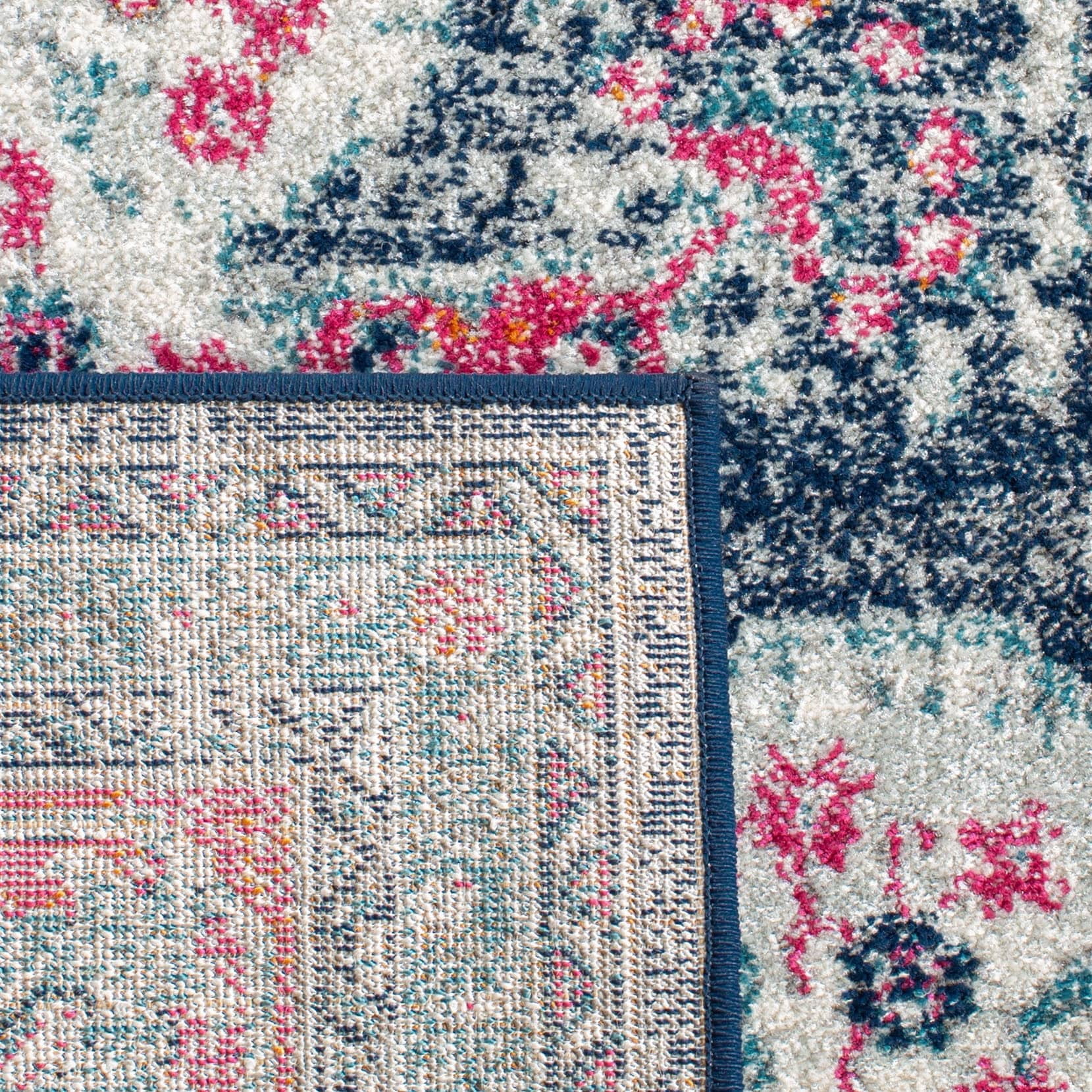 SAFAVIEH Evoke Mladen Oriental Runner Rug, Navy/Fuchsia, 2'2" x 7'