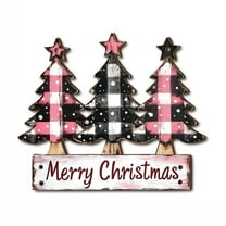 YIKA Christmas Decoration 2D Wooden Christmas Decoration Sign With Three Trees Winter Festival Hanging Ornament For Festive