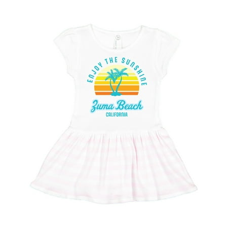 

Inktastic Summer Enjoy the Sunshine Zuma Beach California in Blue Gift Toddler Girl Dress