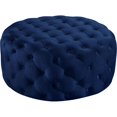 thumbnail image 1 of Meridian Furniture Addison Button Tufted Navy Velvet Ottoman and Bench, 1 of 4
