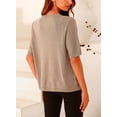 thumbnail image 2 of Suéter PRETTYGARDEN con botones, manga corta, color camel, talla XL, 2 of 8