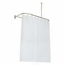 Utopia Alley DR919BN 60 x 25 in. Durable Rustproof Aluminum Crafted Shower Rod with Ceiling Support for Freestanding Tubs & Bathtubs, Brushed Nickel - Large