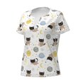 thumbnail image 2 of Naloa Cute Cat Print T-Shirts Short Sleeve V Neck Tees for Women Fashion Tops Trendy Lightweight Soft Casual Summer Outfits Clothes, 2 of 5