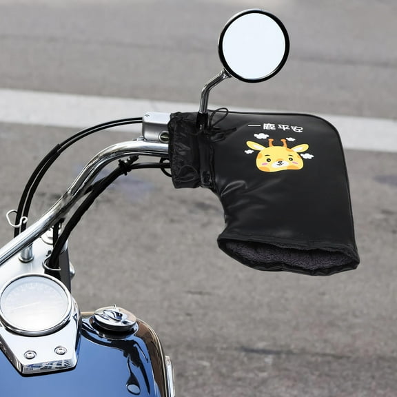 MLINS 1 Pair Front Wind Breaking Guard Motorcycle Gloves PU Plush ATV Gloves Fleece Snowmobile Handlebar Gloves Winter Motorcycle Handlebar Gloves For Snowmobile And Dirt Bike Use