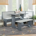 thumbnail image 2 of Linon Sibert Corner Storage Dining Nook, Table and Bench Set - Gray/Light Gray Faux Leather, 2 of 9