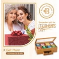 thumbnail image 2 of Premium Bamboo Tea Box Organizer - Wood Tea Chest with Slide-Out Drawer & Acrylic Window, Magnet Lid Keeps Teabag Fresh - Countertop & Cabinet Storage Organization (Teabags Not Included), 2 of 8