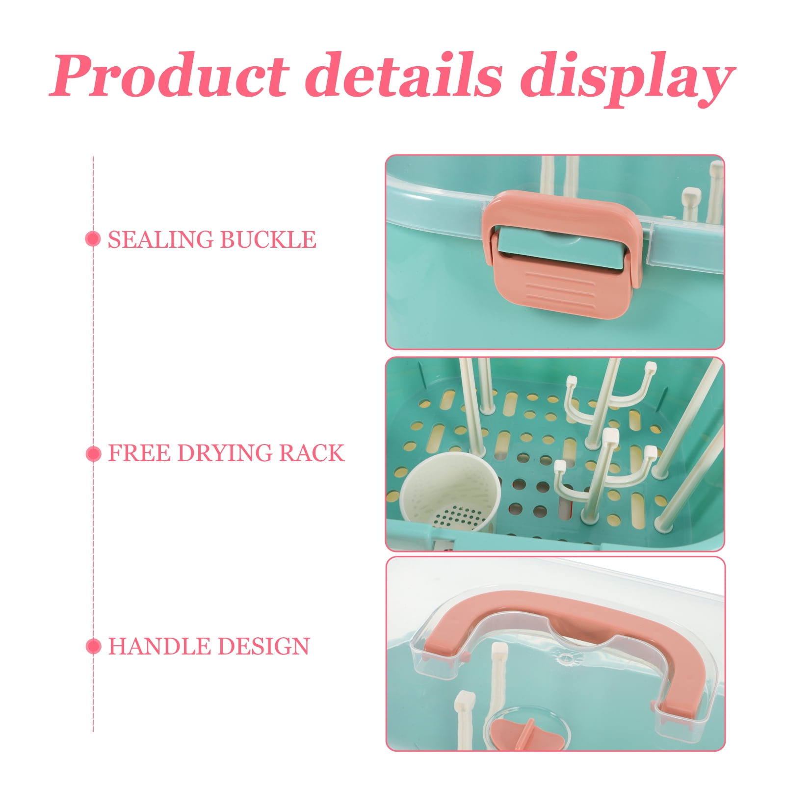 WASHWEPE PP Material Baby Bottle Drying Rack for Family Trips 1Set