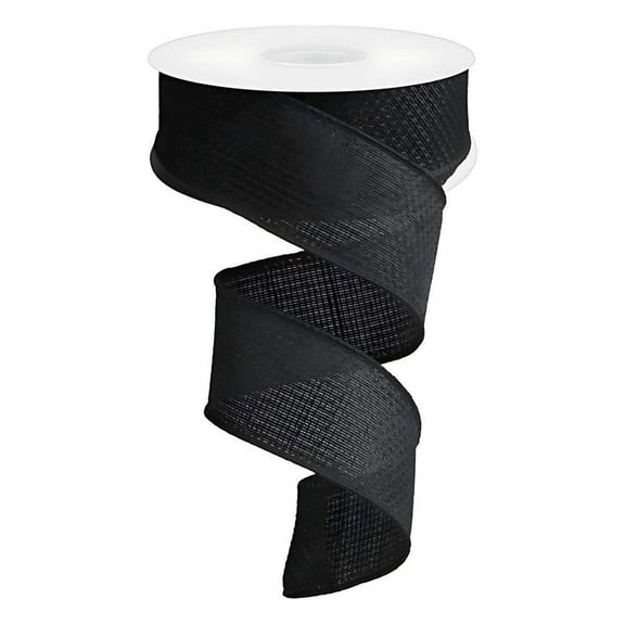 1.5" Cross Royal Burlap Ribbon: Black (10 Yards)