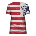 thumbnail image 5 of OAVQHLG3B Summer Tops for Women 4th of July Outfits for Women Patriotic ShirtsFashion Women Short Sleeve V-Neck Flag Printed Casual T-shirt Tops Blouse, 5 of 5