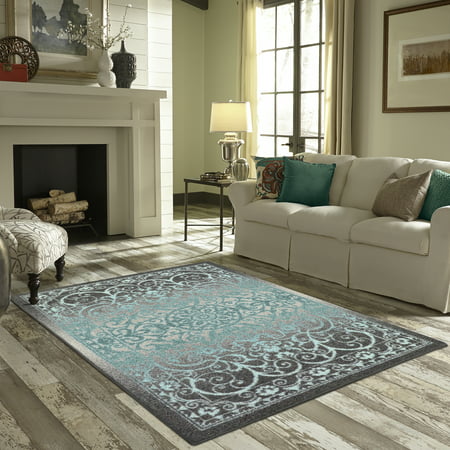 Mainstays India Medallion Textured Print Area Rug and Runner (Top 10 Best Rums In The World)