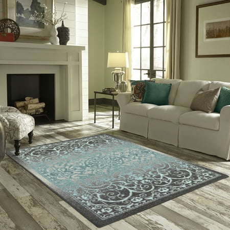 Medallion Rug - Mainstays India Medallion Textured Print Area Rug and Runner Collection, Multiple Sizes and Colors