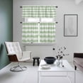 thumbnail image 4 of Sage Green Striped Kitchen Curtains Sets for Windows 24 Inch Length, Farmhouse Vintage Stripes Rod Pocket Window Treatments Tier Curtains and Valances Set for Bedroom/Bathroom, 4 of 8