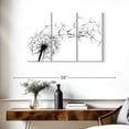 thumbnail image 3 of Elephant Stock Flying Dandelion Wall Art - Horizontal Multi Panel Canvas - Living Room Wall Decor - Floral And Botanical Multi Panel - White And Black Decor - 38" x 24", 3 of 8