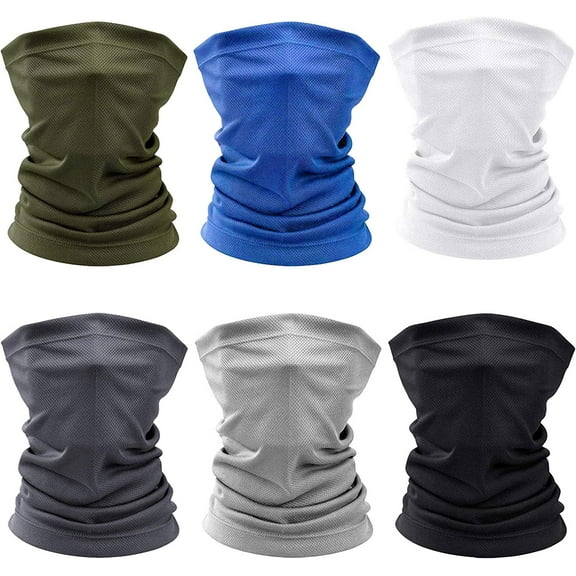 ZXM 6 Pieces Face Cover Sun UV Protection Face Mask Neck Gaiter Scarf Sunscreen Breathable Bandana for Hot Summer Cycling Hiking Fishing