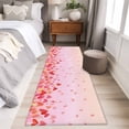 thumbnail image 5 of Valentine's Day Washable Area Rug 2 x 6 ft Modern Watercolor Red Pink Yellow Loves Sweet Heart Pink, Soft Non Slip Rugs Stain Repellent Indoor Felt Carpet for Living Dining Room Bedroom Home Office, 5 of 9