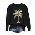 thumbnail image 4 of Towmus Christmas Palm Tree Sweatshirt for Women Funny Hawaiian Graphic Sweatshirts Crewneck Long Sleeve Casual Pullover Tops, 4 of 6
