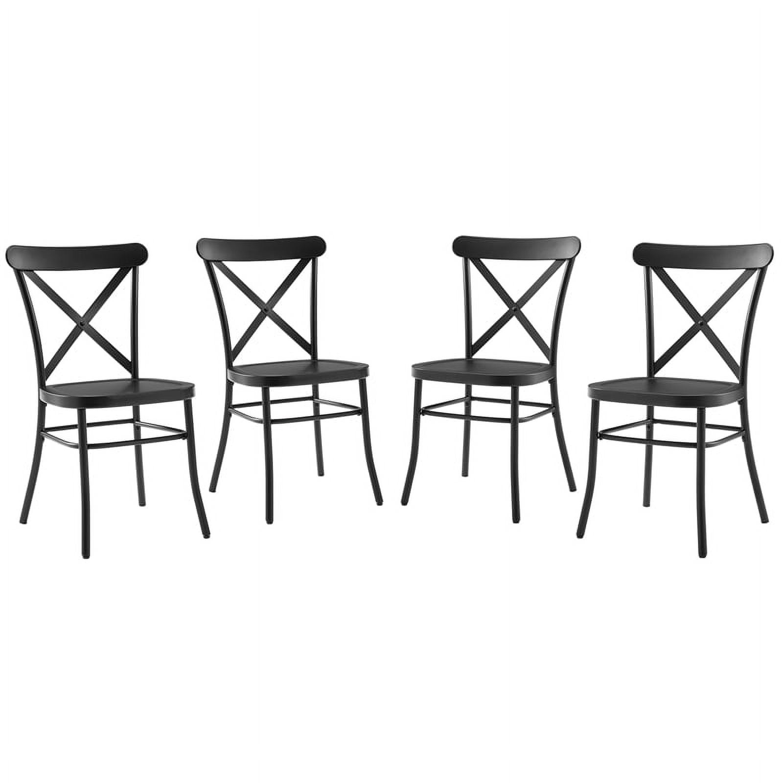 Pemberly Row 18.5 Metal Dining Chair in Matte Black Set of 4