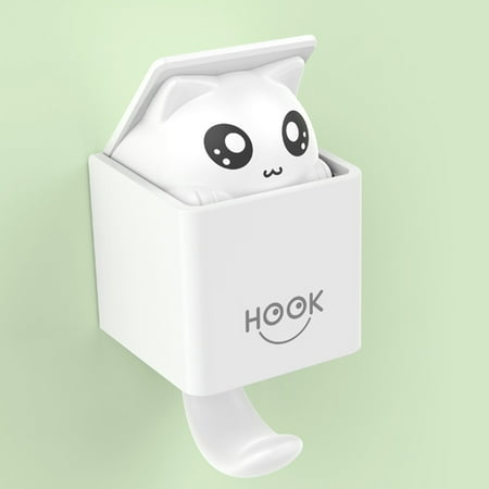 

Creative Cartoon Cat Wall Hook Hanger Bathroom Kitchen Sticky Strong Self-Adhesive Multi-Purpose Hooks Modern Home Decoration