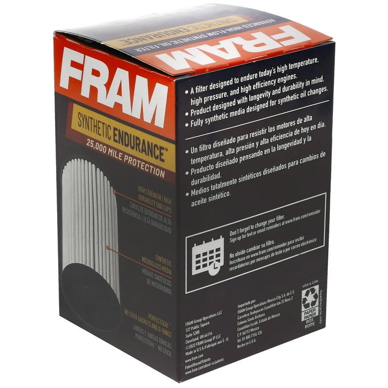 FRAM Synthetic Endurance Premium Oil Filter, FE10295, 25K