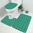 thumbnail image 2 of Yellow Lemon Fruit Slices Blue Pattern Bathroom Rugs Sets 3 Piece,Toilet Cover Set,Absorbent Non Slip Bathroom Mats Sets with U-Shaped Contour Rug Toilet Rug Set, 2 of 5