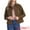 Brown, variant on DARING DIVA Corduroy Casual Long Sleeve Button Down Shacket Jacket S Brown