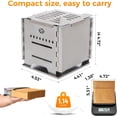 thumbnail image 2 of Portable Wood Burning Stove with Foldable Stainless Steel Burner, Titanium Grill Plate, Ash Tray and Secondary Combustion for Camping Hiking Outdoor BBQ, 2 of 9