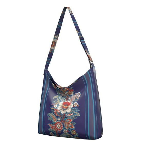 Ethnic Paisley Print Canvas Shopping Bag – Bohemian Abstract Design Tote