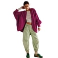 thumbnail image 4 of Women'S Casual Retro Cardigan Long Sleeve Fall Spring Jackets with Pockets Rose Red L, 4 of 9