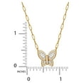 thumbnail image 6 of Brilliance Fine Women's Cubic Zirconia Yellow Gold Plated Sterling Silver Heart and Butterfly Necklace Set, 18", 6 of 8