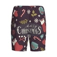 thumbnail image 4 of Rocae Merry Christmas for Men's Soft Sleep Pajama Shorts, Waistband and Pockets, 4 of 9