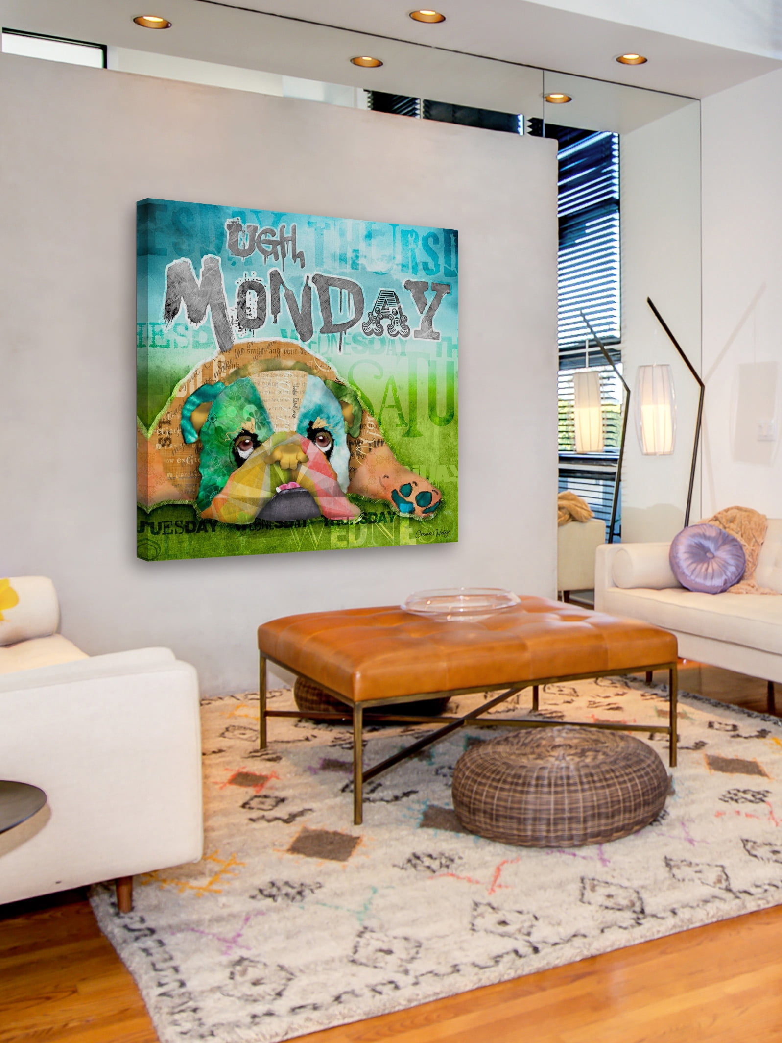"Monday Dog" Painting Print on Wrapped Canvas