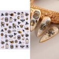 thumbnail image 1 of 1 Uds hojas de oro negro arte de uñas pegatina holográfica Floral láser rebanadas láminas para uñas calcomanías puntas decoraciones de manicura LYCJ028-036 Tan Jianjun unisex, 1 of 2