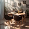thumbnail image 2 of Sillas de Comedor Ergonomicas con Estructura de Madera Diseño Moderno Tipo Eames para Sala Oficina e Interiores Minimalistas con Soporte de Acero Set 2 Piezas Negro, 2 of 5
