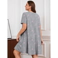 thumbnail image 7 of SHOWMALL Nightgowns for Plus Women Soft Short Sleeve Pajama Dress with Pockets for Sleep NightPink Stars 2X, 7 of 7