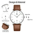 thumbnail image 4 of Watches for Man Ultra-Thin Men’s Quartz Watch with Large Minimalist Dial,Date Window ,Leather strap,Gift for Man Father's Day gift, 4 of 9