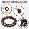 thumbnail image 4 of 50pcs 20mm Black Coffee Wood Beads Large Hole Round Beads Natural Wooden Loose Spacer Beads for DIY Crafts Jewelry Making Garlands Home Decor, Hole: 10 mm, 4 of 7