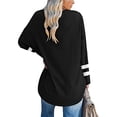 thumbnail image 3 of LUXUR T-shirt pour Femmes à Blocs de Couleur T-shirt à Manches Longues Tee Décontracté Hauts Col Rond Chandail Noir 2TG, 3 of 3