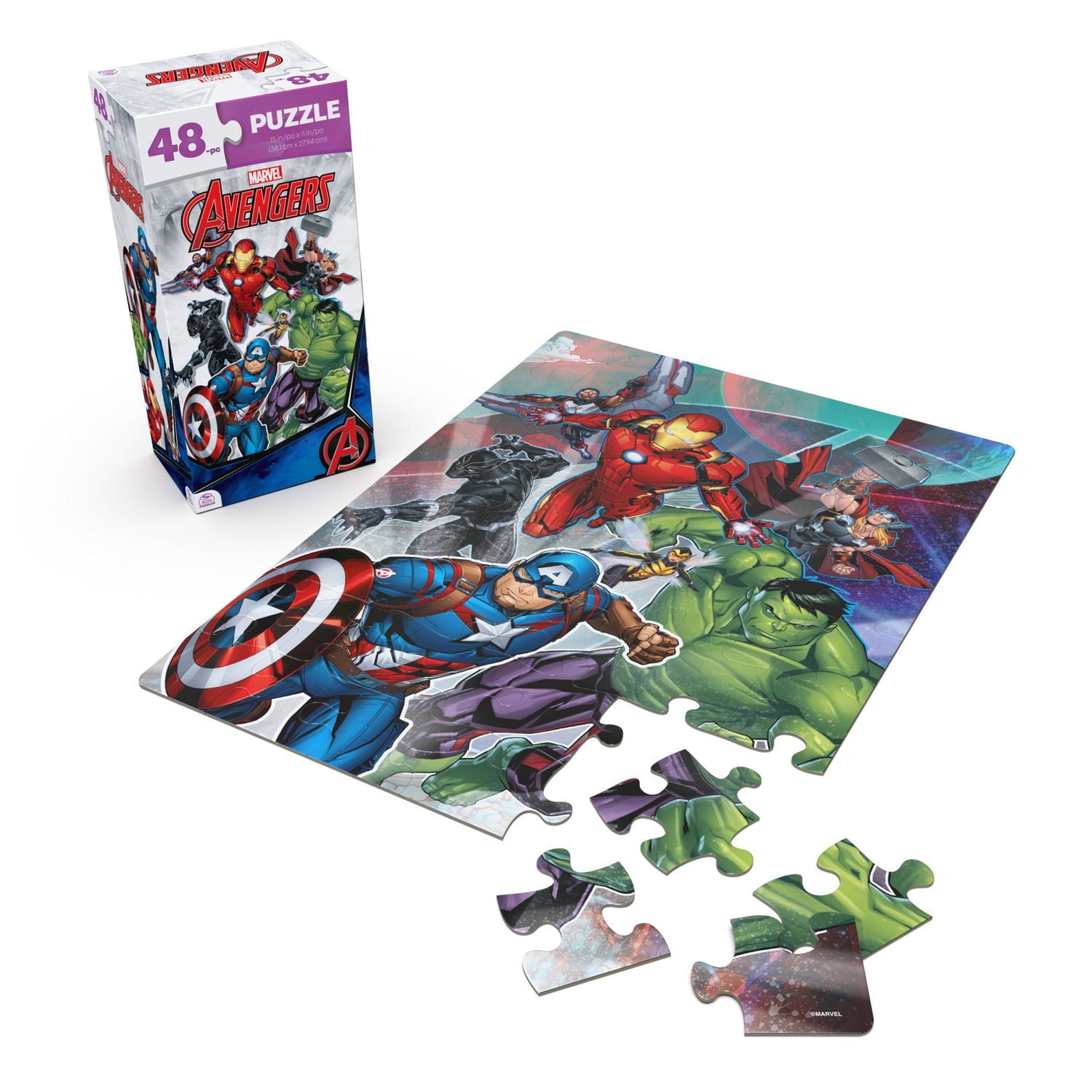 Marvel Avengers, 48-Piece Jigsaw Puzzle Retro Toys Kids Puzzles Avengers Toys Marvel Gifts Super Hero Toys, for Kids Ages 4 and up