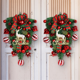 thumbnail image 2 of ckepdyeh Corona navideña decorativa colgante adorno corona artificial día de Navidad para puerta de entrada, pared, chimenea, 2 of 7