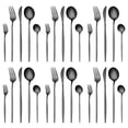 thumbnail image 1 of Juego de cubiertos LAIION Black Silverware 30 piezas de acero inoxidable, 1 of 7